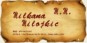 Milkana Milojkić vizit kartica